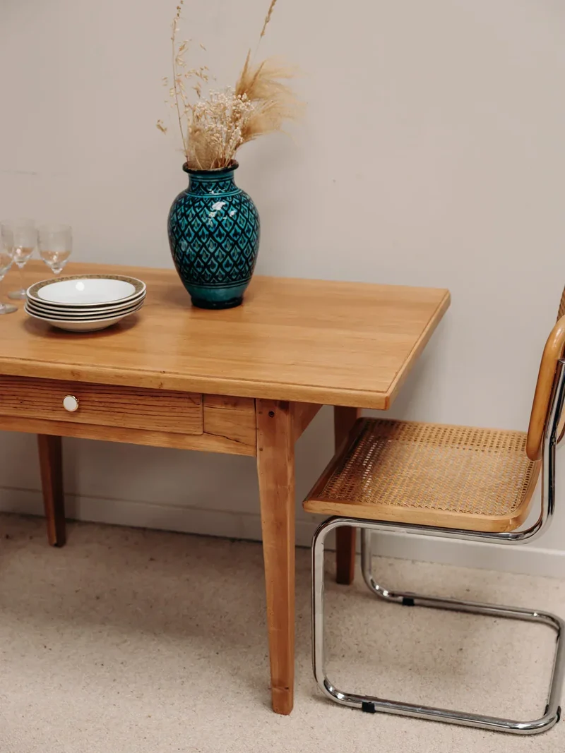 Romy, la table de ferme en bois clair N°448