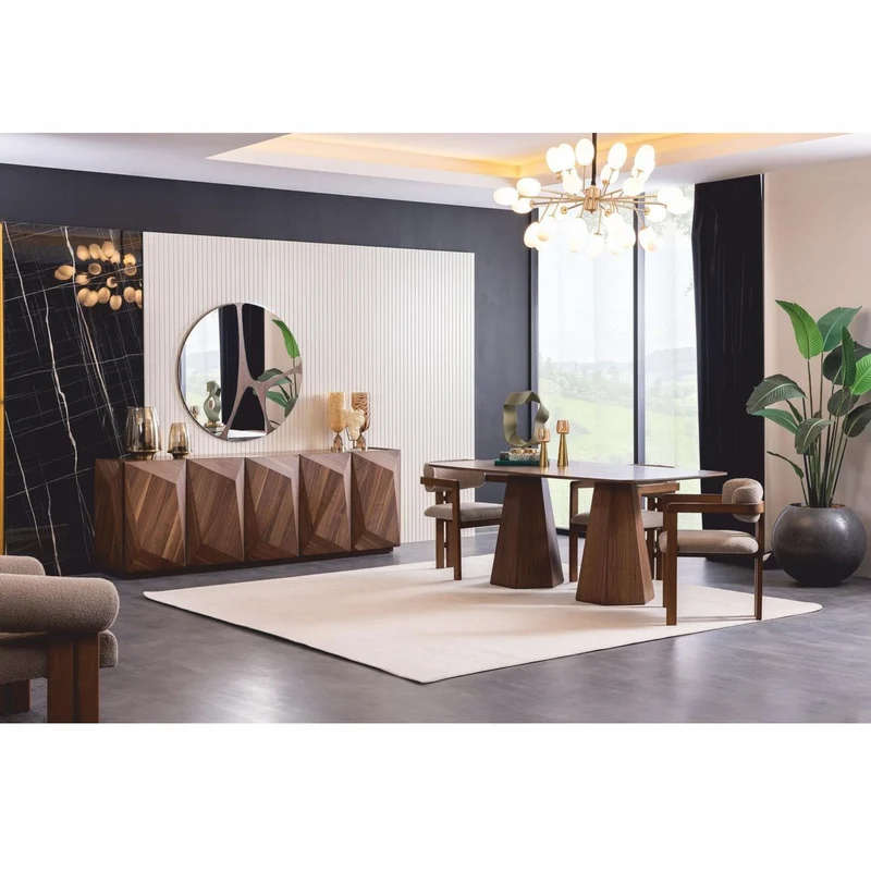 Casa Padrino Luxus Sideboard mit Spiegel Braun 237 cm - Luxus Möbel