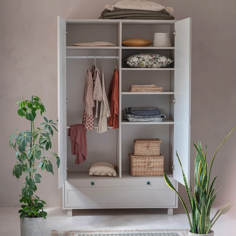 Commode 4 tiroirs et armoire 2 portes Wood Luck Gabriel - Cachemire