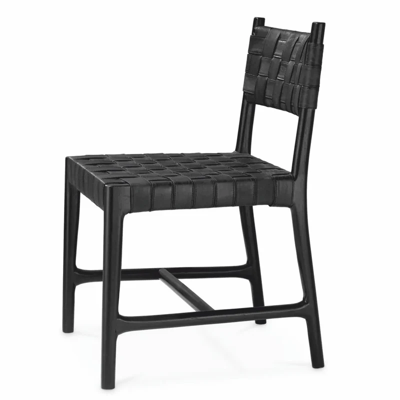 Casa Padrino Luxus Leder Esszimmer Stuhl Schwarz H. 85 cm - Esszimmer Möbel