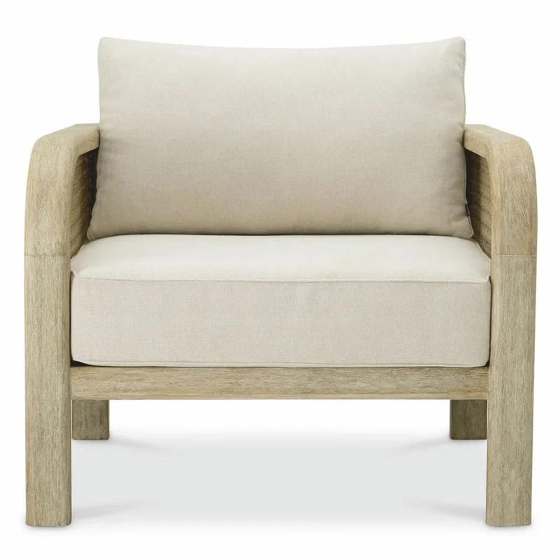 Casa Padrino Luxus Teakholz Garten Sessel Sandfarben / Beige - Garten Möbel