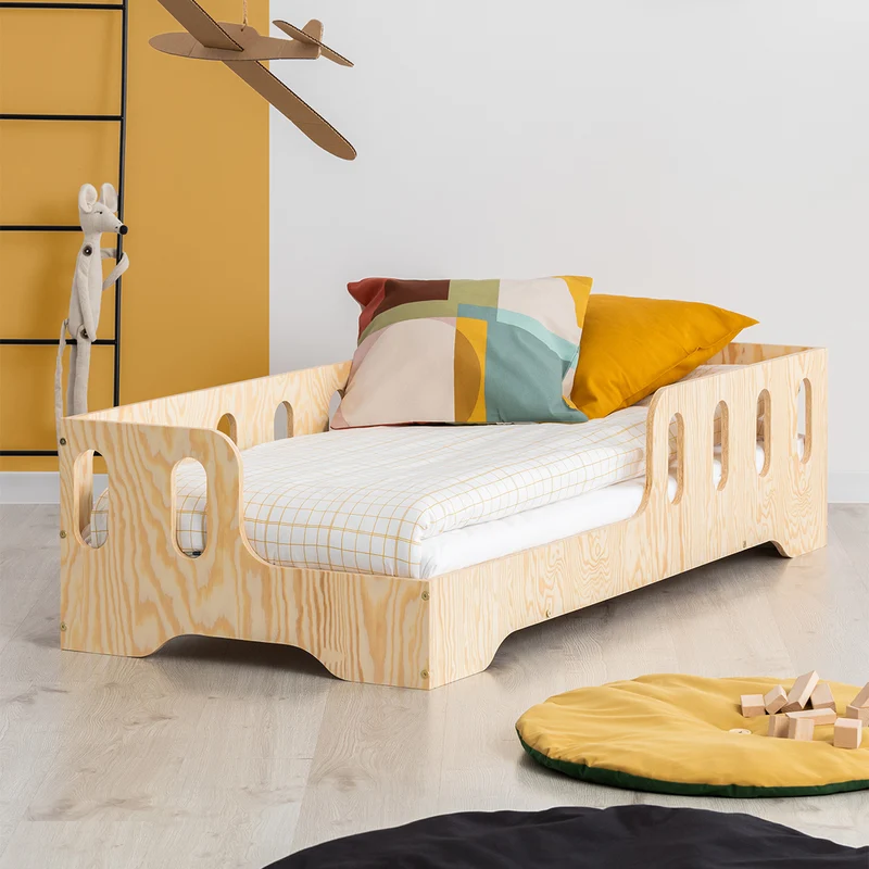 Lit 90x190 entrée gauche sommier inclus Estelle Bois