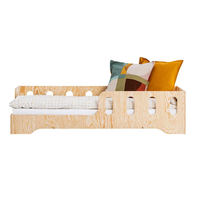 Lit 90x200 entrée gauche sommier inclus Estelle Bois