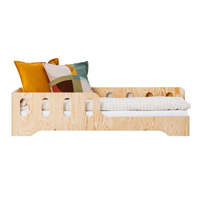 Lit 90x200 entrée droite sommier inclus Estelle Bois