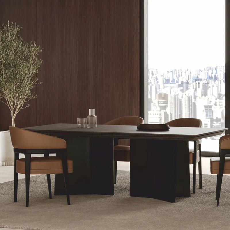 Casa Padrino Luxus Esstisch Dunkelbraun 220 cm - Hotel & Esszimmer Möbel