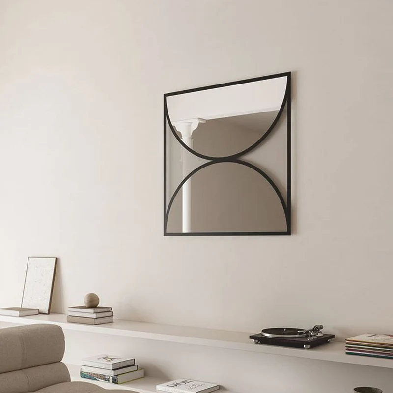 Casa Padrino Luxus Wandspiegel Schwarz 90 cm - Luxus Möbel