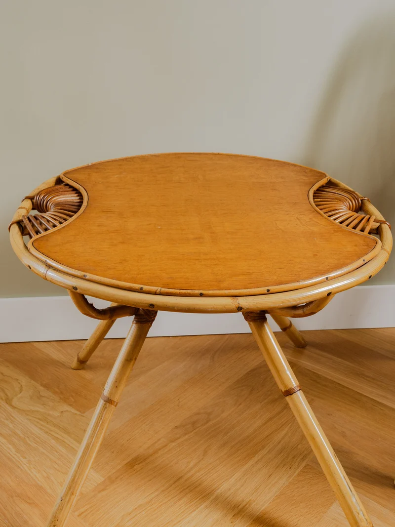 Léonie, la table basse en rotin N°302
