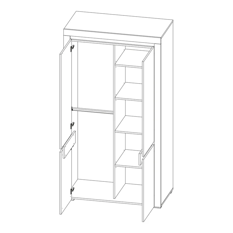 Armoire 2 portes LED inclus Kasla Blanc