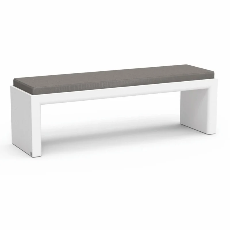 Casa Padrino Luxus Gartenbank Dunkelgrau / Matt Weiß 150 cm - Outdoor Garten Sitzbank