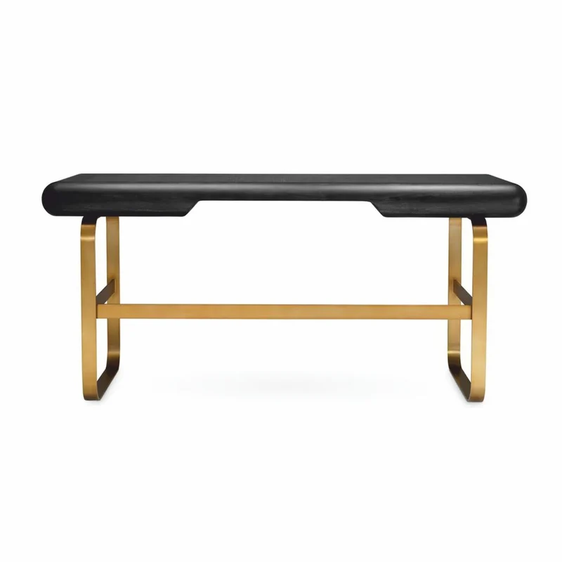 Casa Padrino Luxus Schreibtisch mit 2 Schubladen Schwarzgrau / Messing 165 cm - Büro Möbel