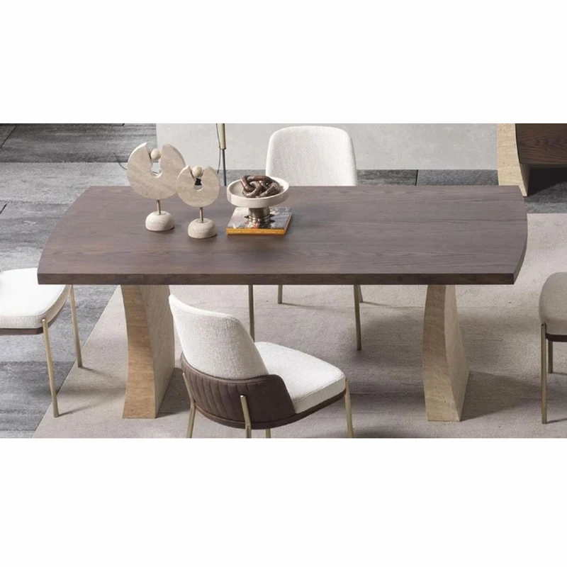 Casa Padrino Luxus Esstisch Braun / Beige 208 cm - Hotel & Esszimmer Möbel