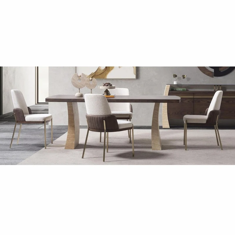 Casa Padrino Luxus Esstisch Braun / Beige 208 cm - Hotel & Esszimmer Möbel