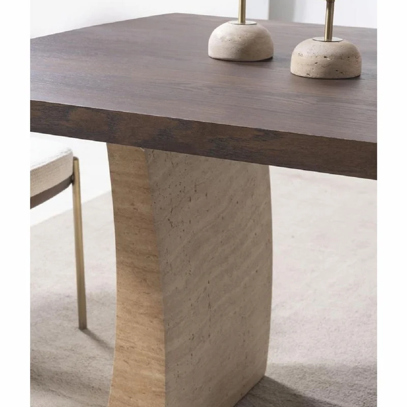 Casa Padrino Luxus Esstisch Braun / Beige 208 cm - Hotel & Esszimmer Möbel