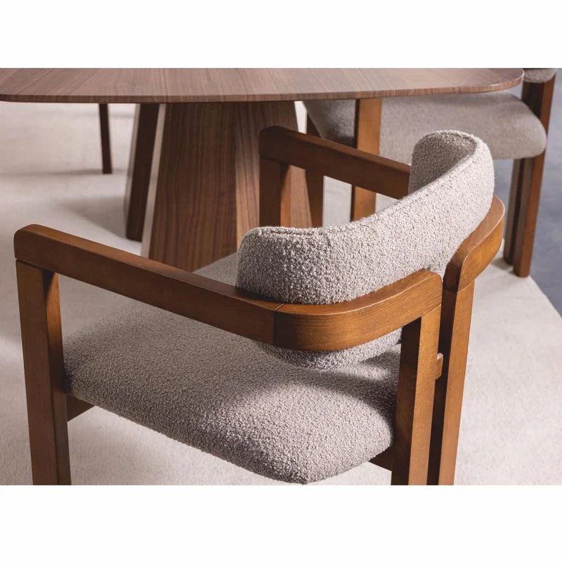 Casa Padrino Luxus Esszimmer Stuhl 6er Set mit Armlehnen Grau / Braun - Esszimmer Möbel