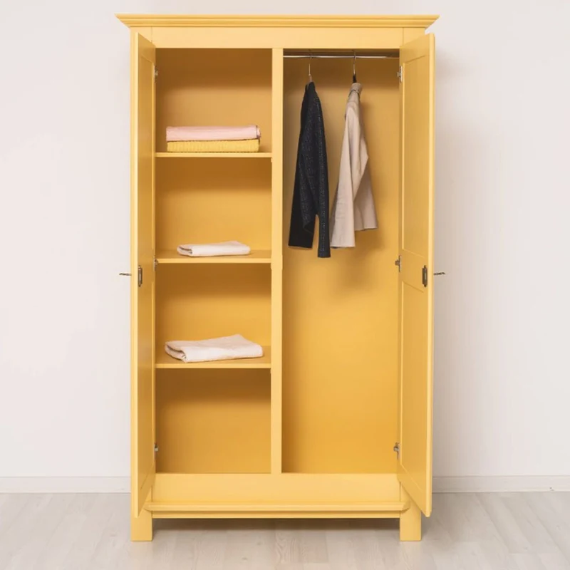 Casa Padrino Landhausstil Schlafzimmer Schrank Gelb 121 cm - Schlafzimmer Möbel