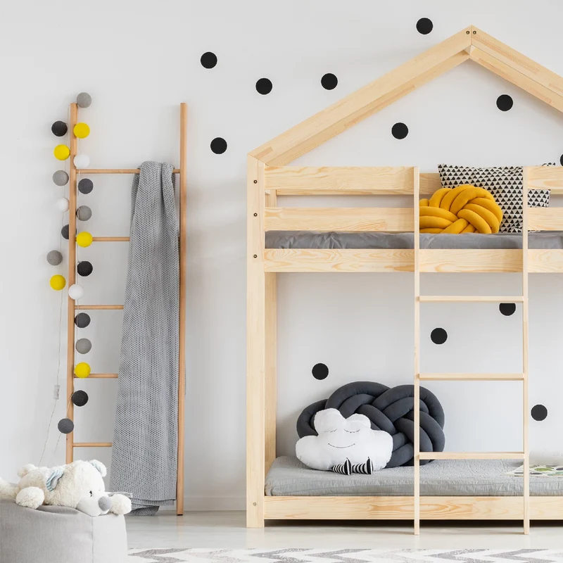 Lit cabane superposé 90x190 sommier inclus Hortense Bois
