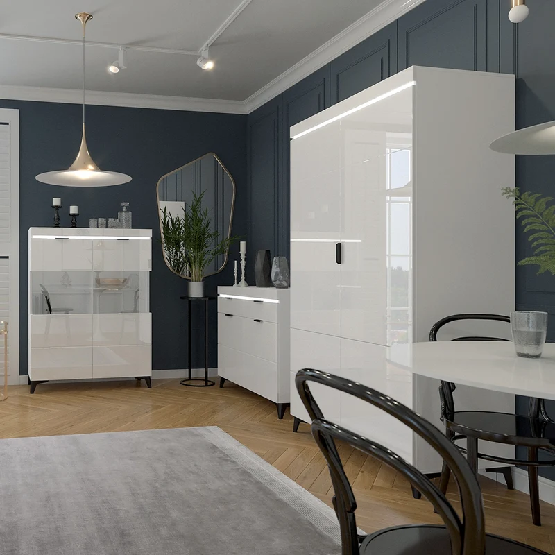 Armoire 2 portes LED inclus Ruben Blanc