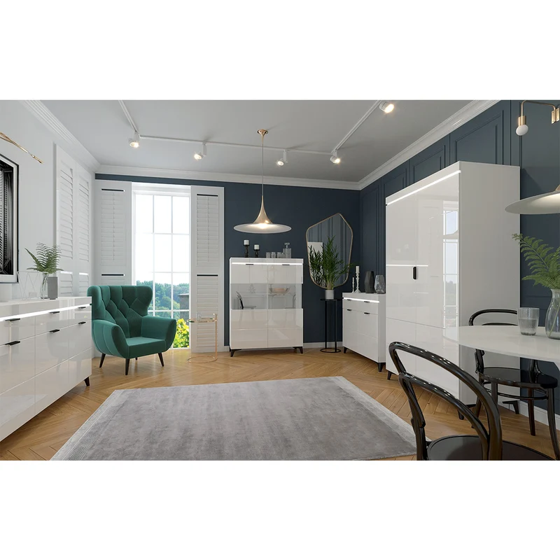 Armoire 2 portes LED inclus Ruben Blanc