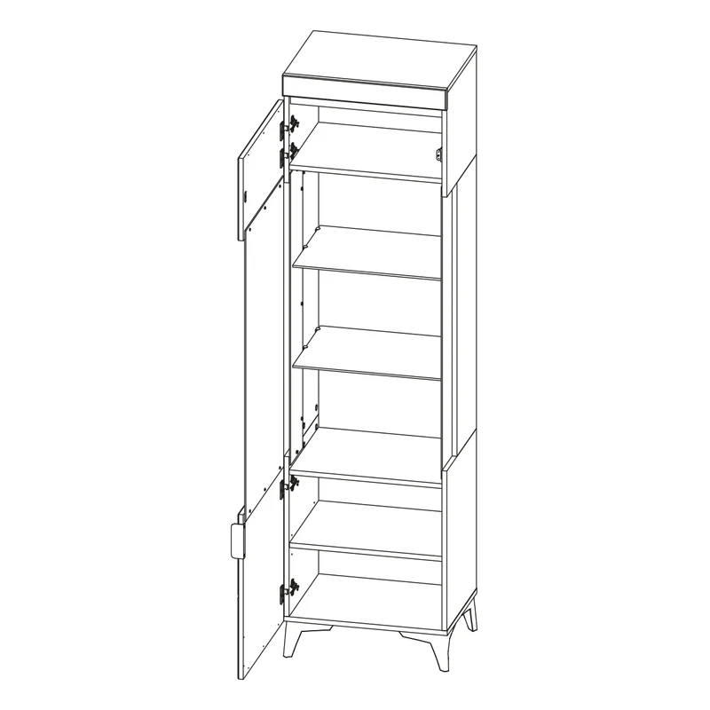 Vitrine 1 porte LED inclus Ruben Blanc