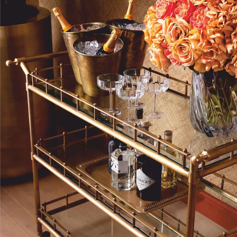 Casa Padrino Luxus 3er Weinkühler Vintage Messing - Champagnerkühler - Hotel Accessoires