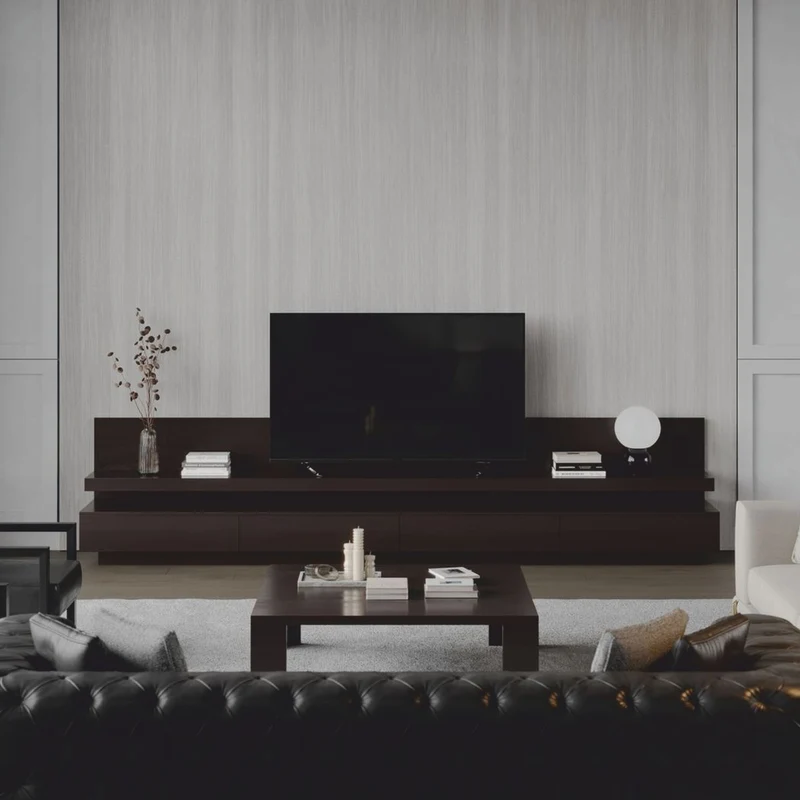 Casa Padrino Luxus TV Schrank mit 4 Schubladen Dunkelbraun 400 cm - Wohnzimmer & Hotel Möbel