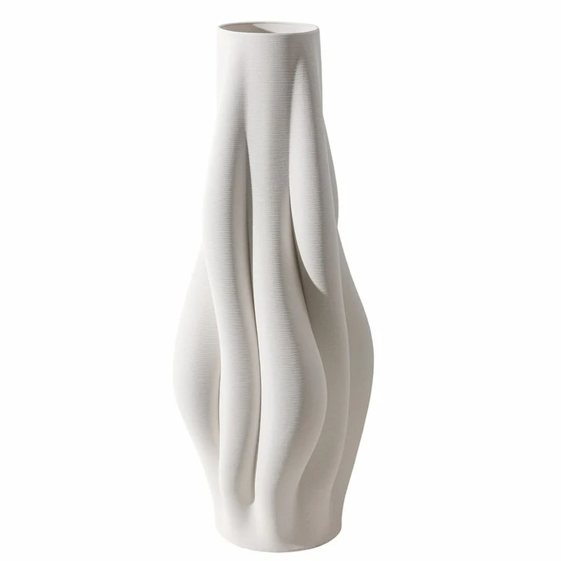 Casa Padrino Luxus Vase Weiß H. 75 cm - Keramik Blumenvase - Deko Accessoires