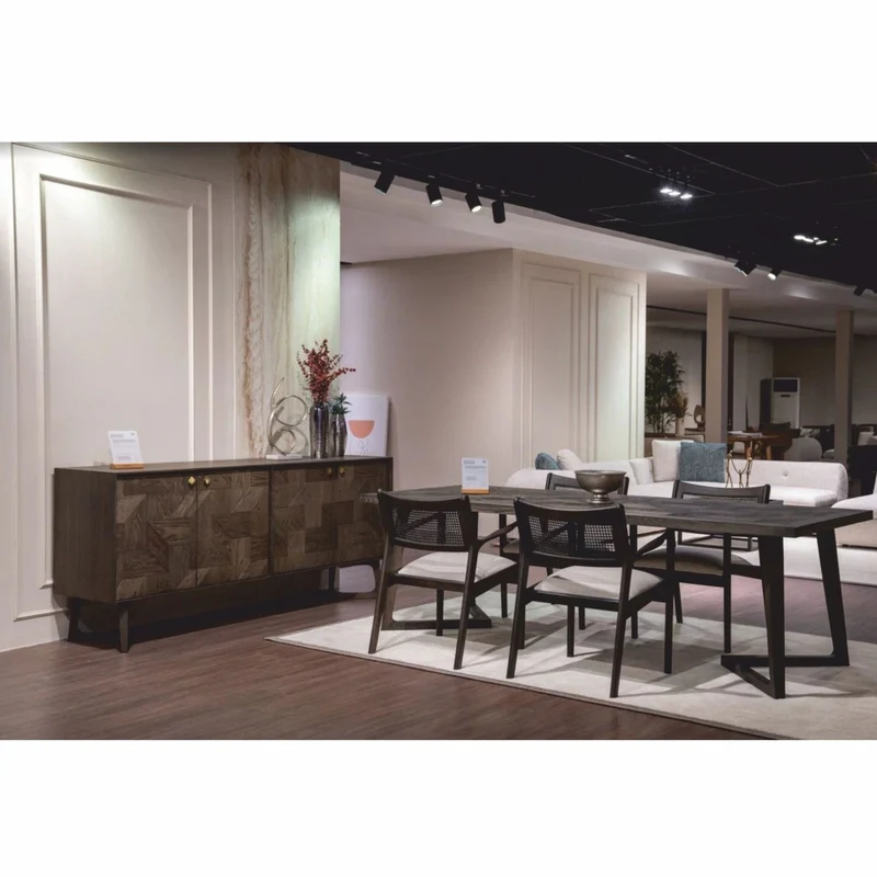 Casa Padrino Luxus Sideboard mit 4 Türen Braun / Messing 210 cm - Luxus Möbel