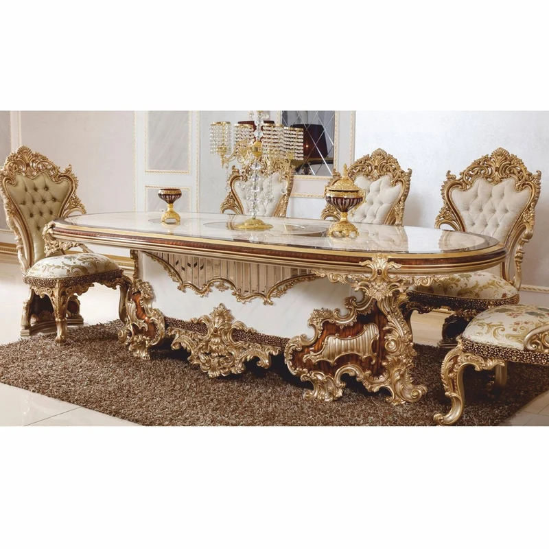 Casa Padrino Luxus Barock Esszimmer Stuhl 6er Set - Prunkvolle Barockstil Esszimmer Möbel