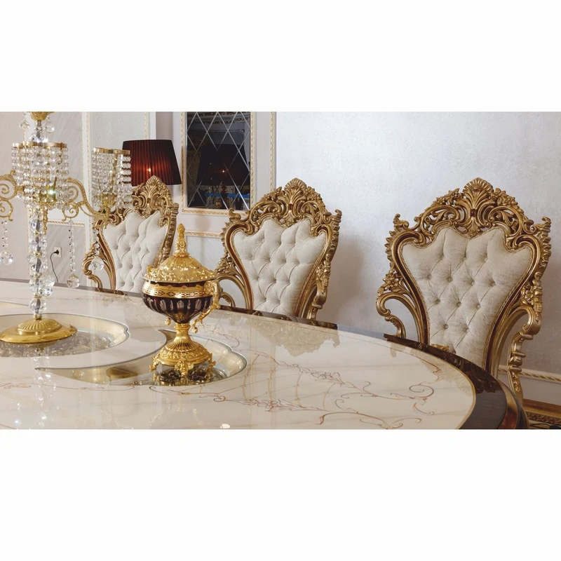 Casa Padrino Luxus Barock Esszimmer Stuhl 6er Set - Prunkvolle Barockstil Esszimmer Möbel