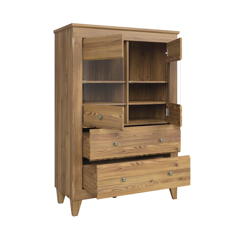 Vaisselier bas 2 portes 2 tiroirs Raya Bois