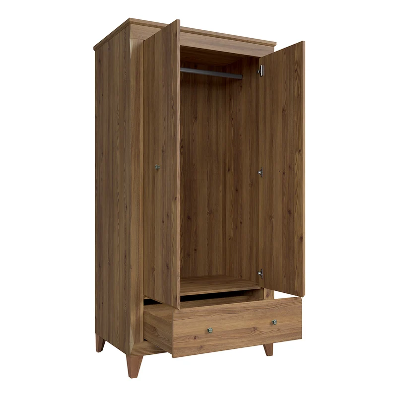 Armoire 2 portes 1 tiroir Raya Bois