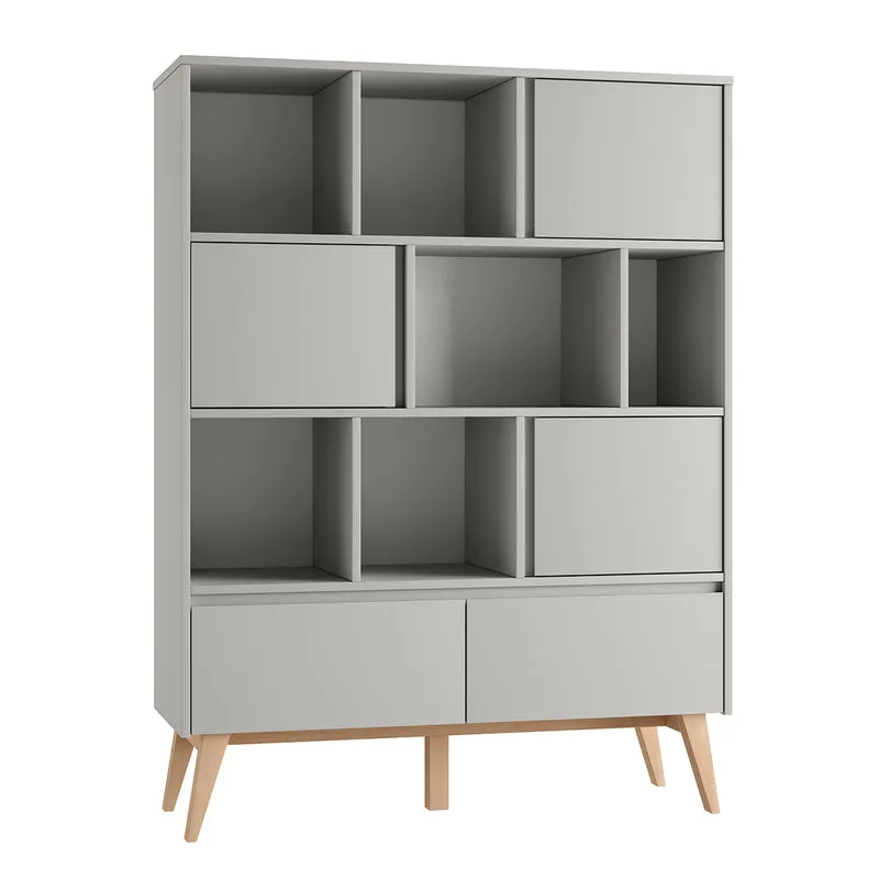 Bibliothèque Pinio Swing Gris et bois