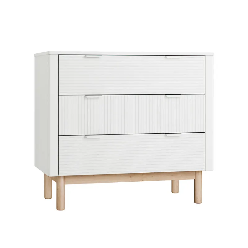 Lit évolutif 60x120 et commode 3 tiroirs Pinio Miloo Blanc