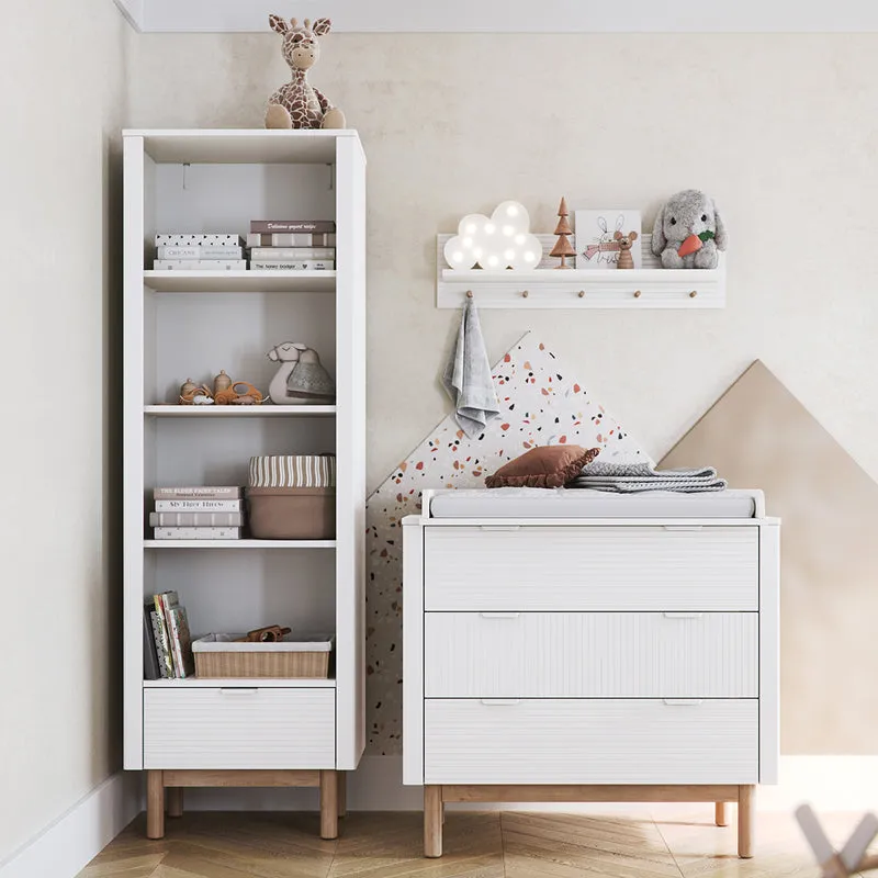 Lit évolutif 60x120 et commode 3 tiroirs Pinio Miloo Blanc