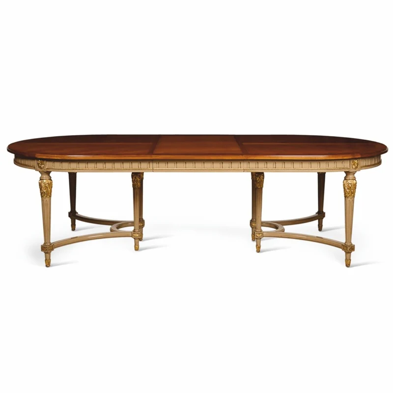 Casa Padrino Luxus Barock Esstisch Braun / Grau / Gold 220-340 cm - Barock Möbel - Made in Italy