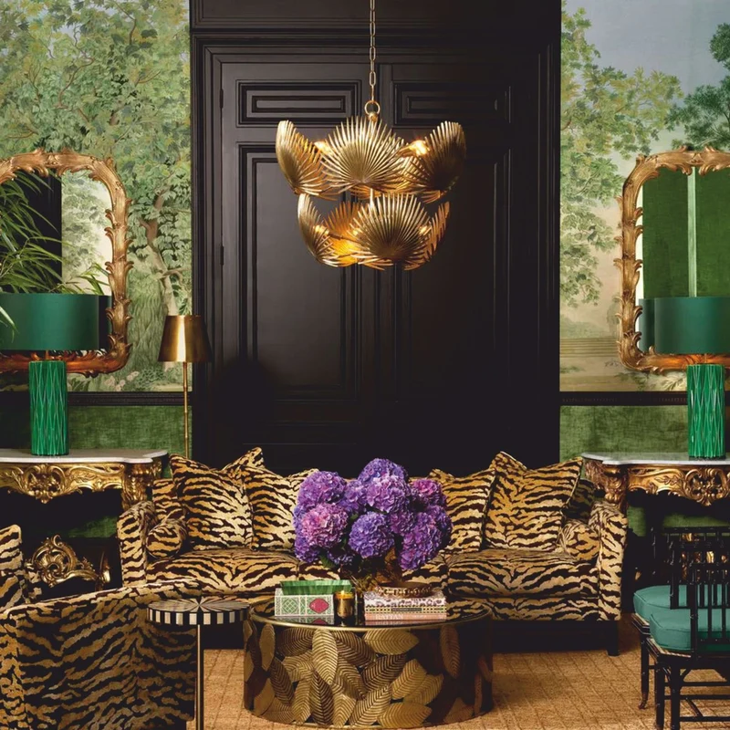 Casa Padrino Luxus Sessel mit Tiger Muster Gelb / Braun / Schwarz - Wohzimmer & Hotel Möbel