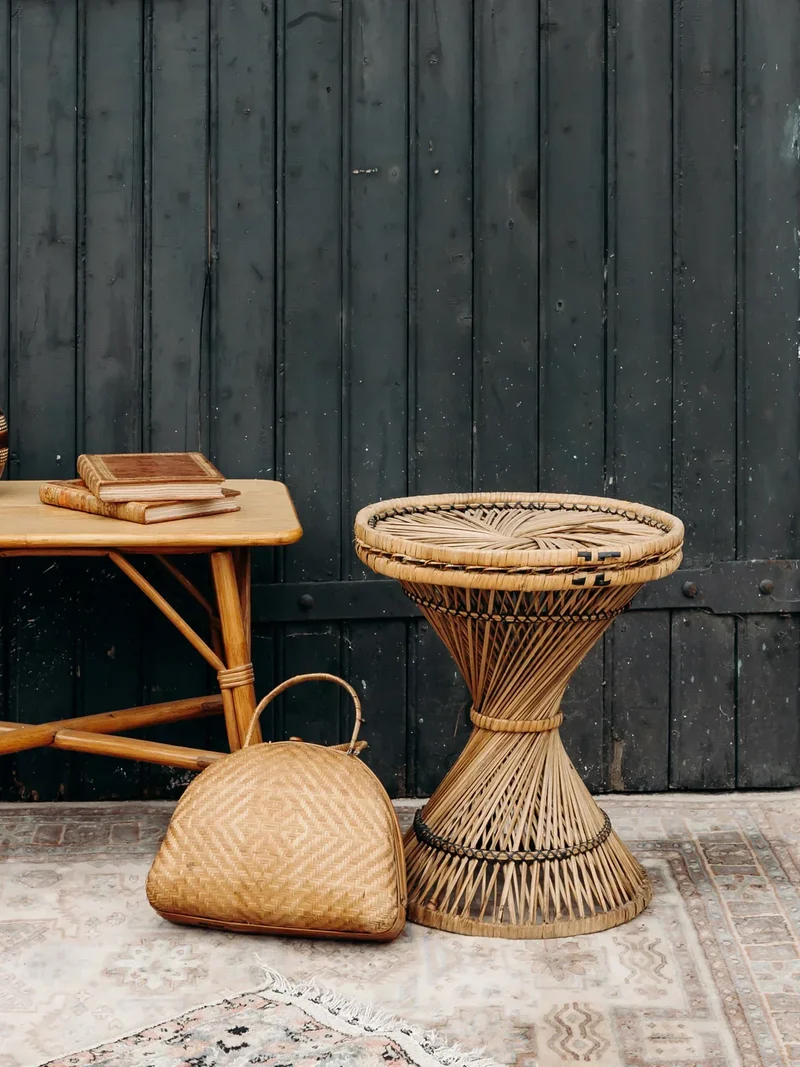 Léonie, la table basse en osier tressé N°254