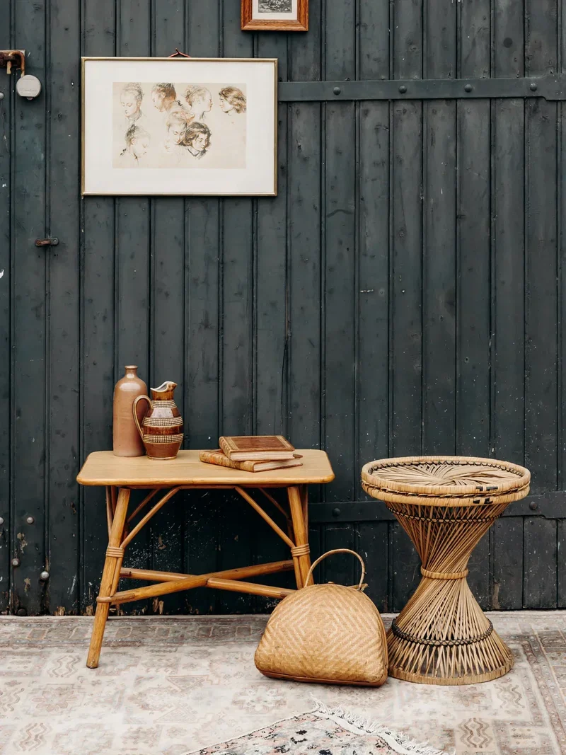 Léonie, la table basse en osier tressé N°254