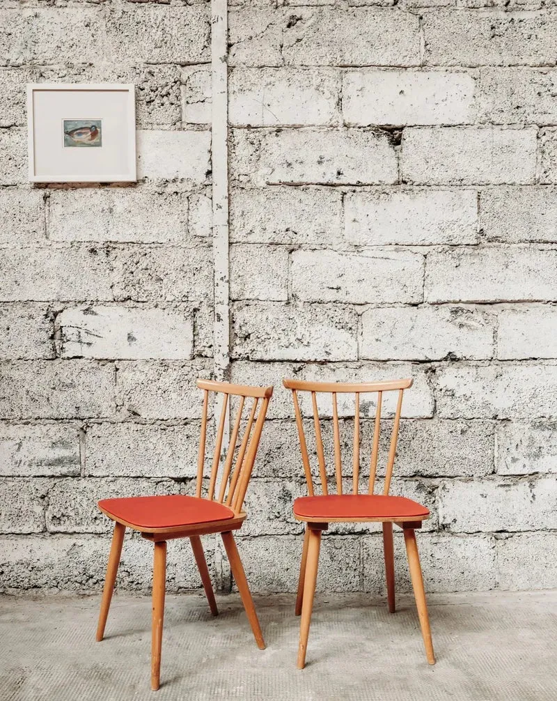 Claude, la paire de chaises rouge N°863