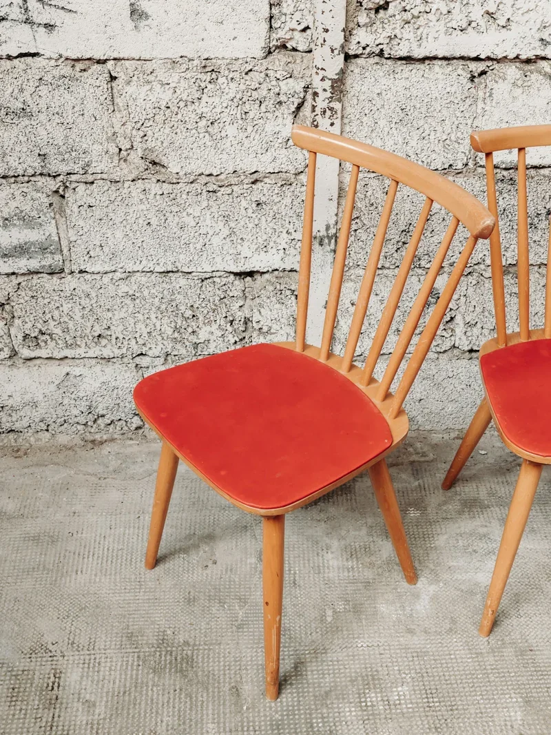 Claude, la paire de chaises rouge N°863