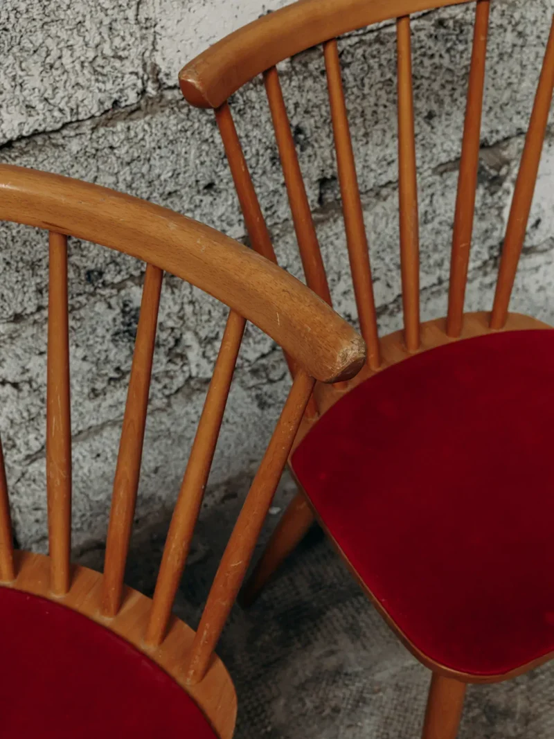 Claude, la paire de chaises rouge N°863