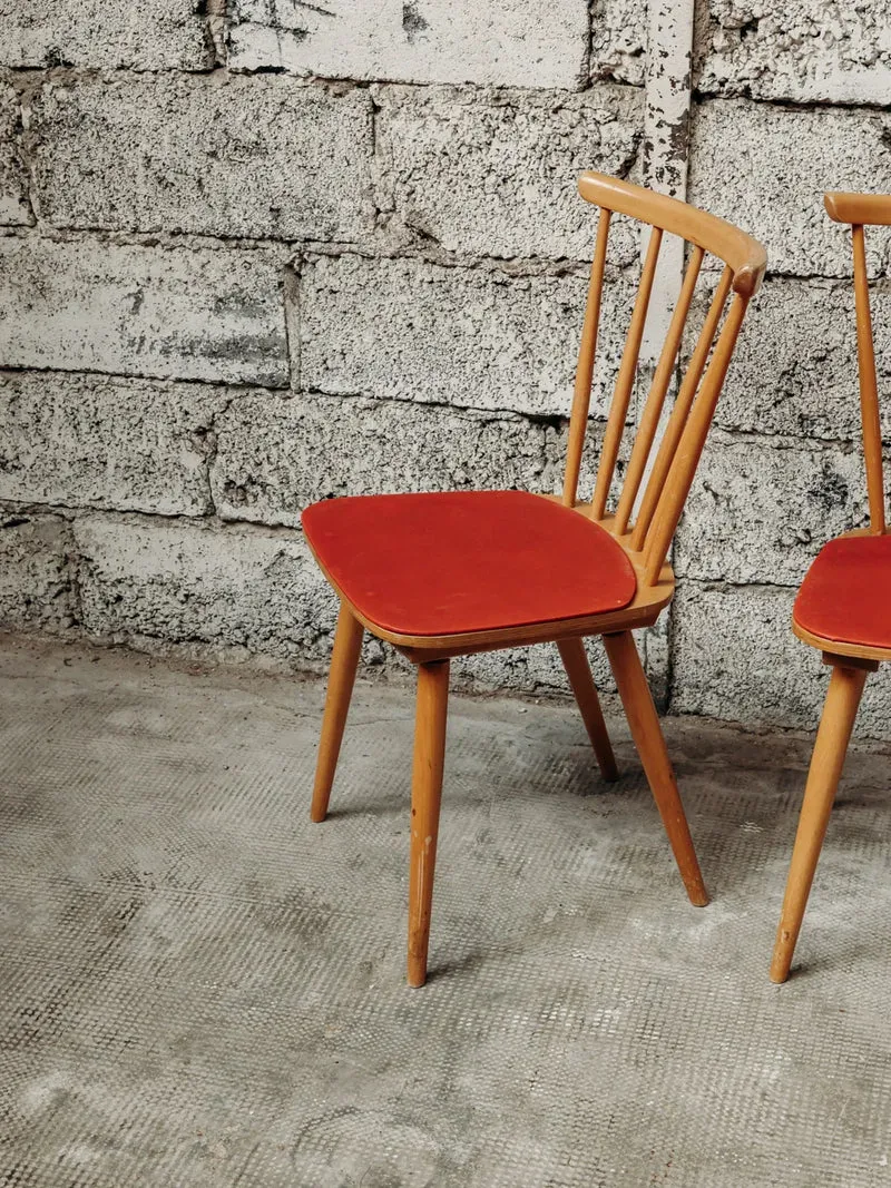 Claude, la paire de chaises rouge N°863