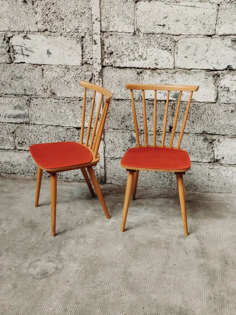 Claude, la paire de chaises rouge N°863