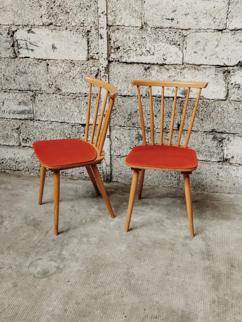 Claude, la paire de chaises rouge N°863