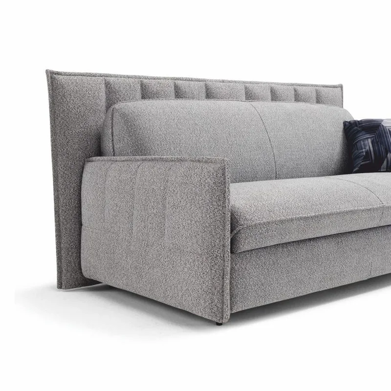 Casa Padrino Luxus Schlafsofa Grau 220 cm - Ausklappbares Wohnzimmer Sofa
