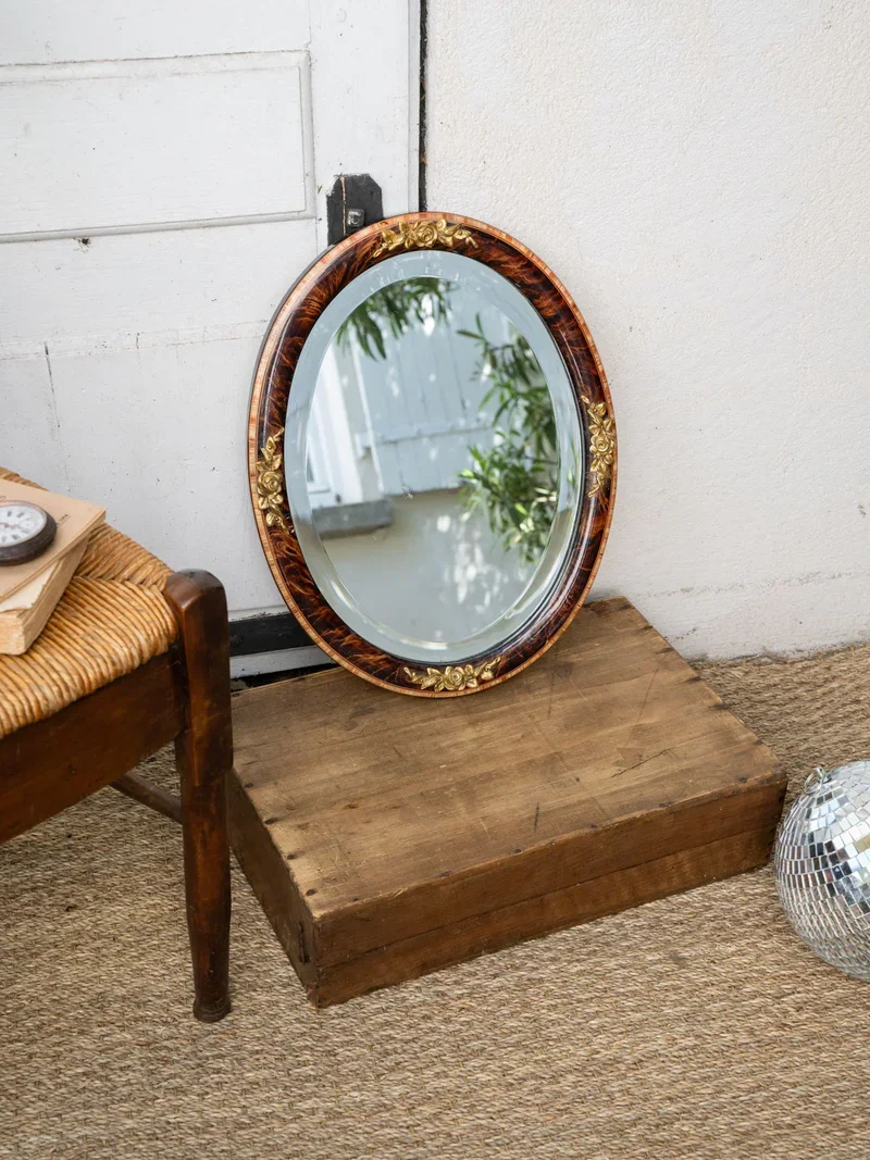 Georges, le miroir biseautée en bois N°564