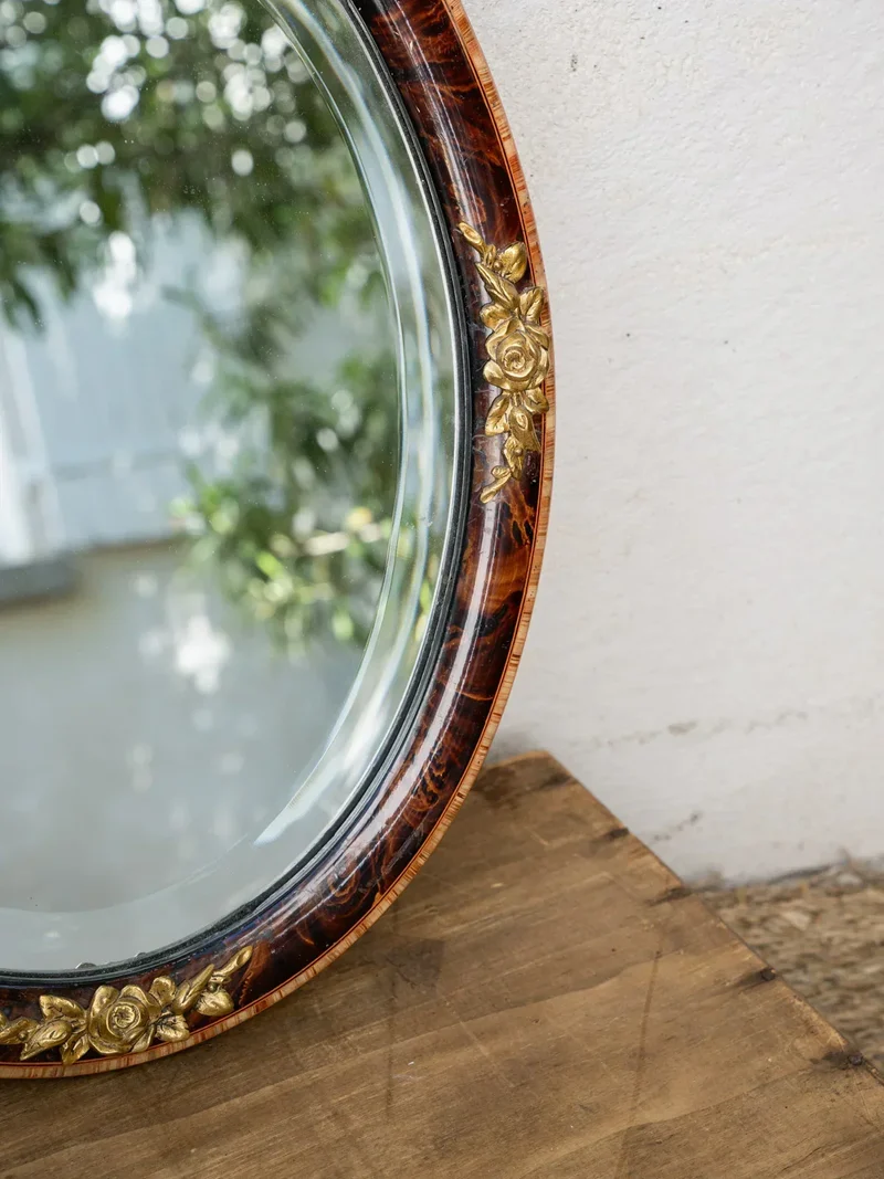 Georges, le miroir biseautée en bois N°564