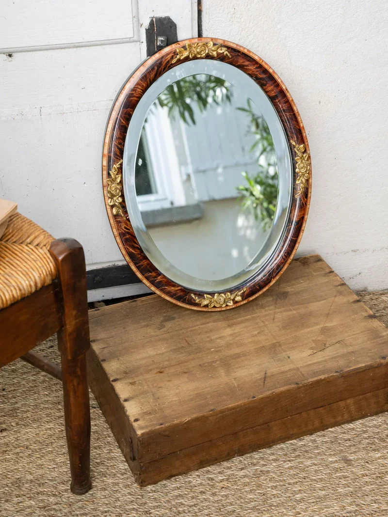 Georges, le miroir biseautée en bois N°564