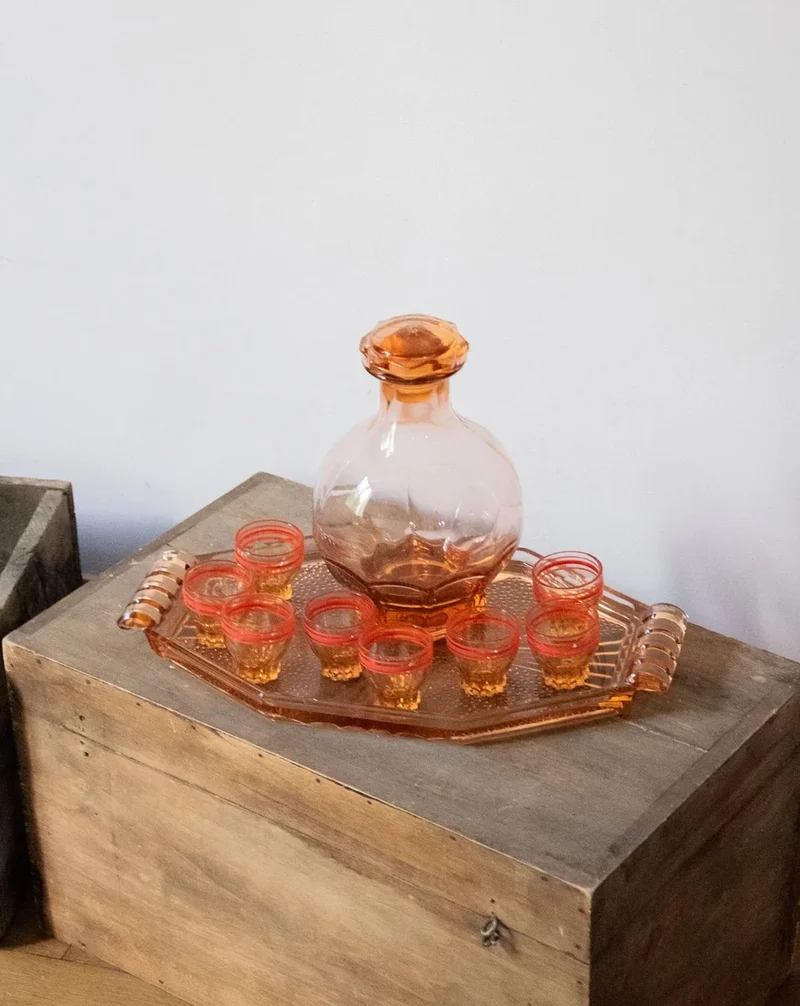 Nestor, le service à digestif en rosaline N°444
