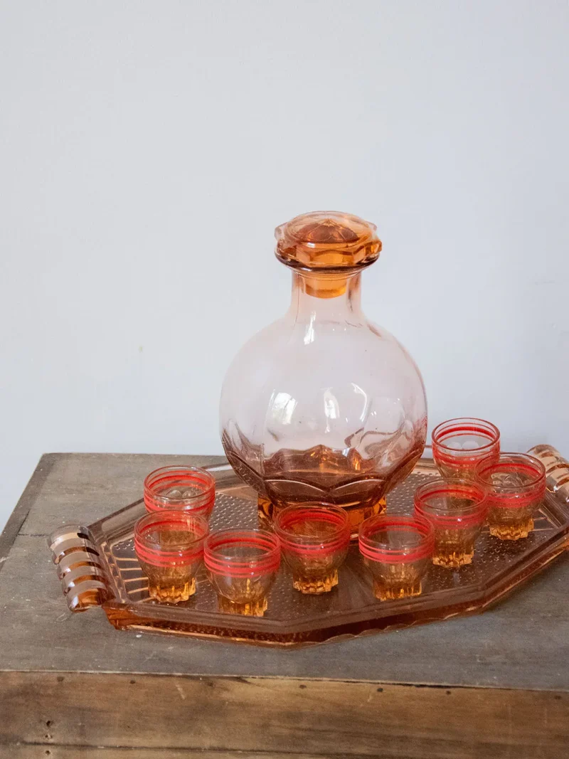 Nestor, le service à digestif en rosaline N°444